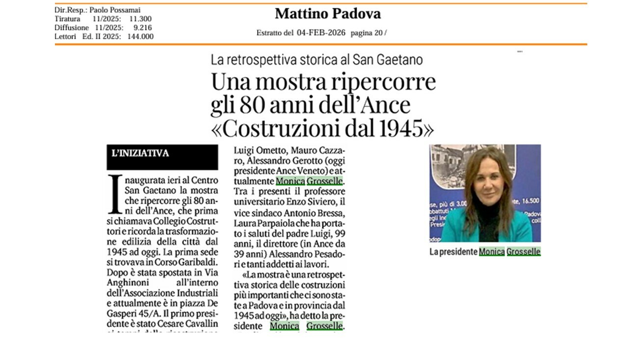 2026 02 04 Il Mattino Padova articolo esposizione